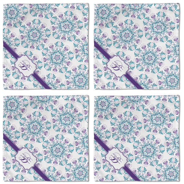 Mandala Floral Cloth Napkins - Personalized Lunch (APPROVAL) Set of 4