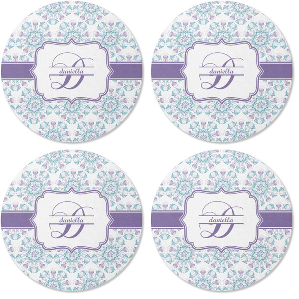Mandala Floral Coaster Round Rubber Back - Apvl