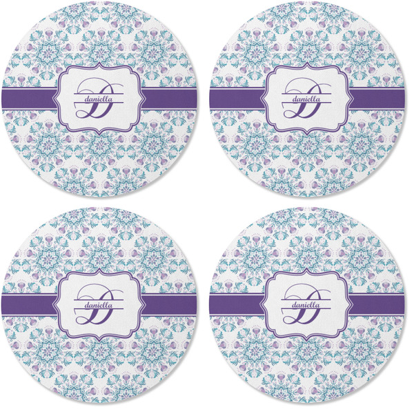 Mandala Floral Coaster Round Rubber Back - Apvl