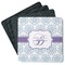 Mandala Floral Square Rubber Backed Coasters - Set of 4 (Personalized)