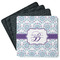 Mandala Floral Square Rubber Backed Coasters - Set of 4 (Personalized)