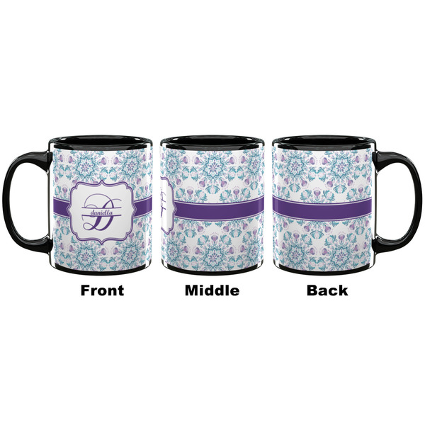 Mandala Floral Coffee Mug - 11 oz - Black APPROVAL