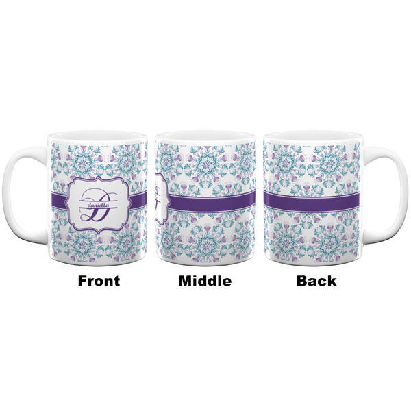 Mandala Floral Coffee Mug - 11 oz - White APPROVAL