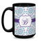 Mandala Floral Coffee Mug - 15 oz - Black