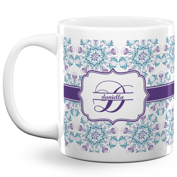 Mandala Floral Coffee Mug - 20 oz - White