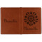 Mandala Floral Cognac Leather Passport Holder Outside Double Sided - Apvl