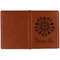 Mandala Floral Cognac Leather Passport Holder Outside Single Sided - Apvl