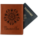 Mandala Floral Passport Holder - Faux Leather - Single Sided (Personalized)