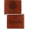 Mandala Floral Cognac Leatherette Bifold Wallets - Front and Back