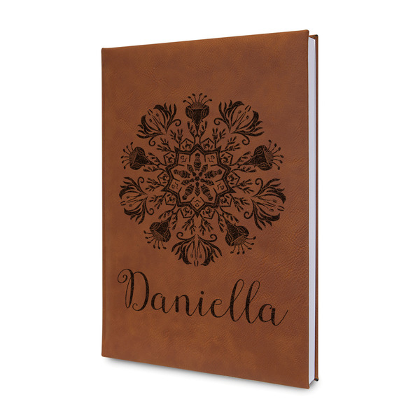Custom Mandala Floral Leatherette Journal - Double Sided (Personalized)