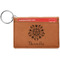 Mandala Floral Cognac Leatherette Keychain ID Holders - Front Credit Card