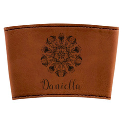 Mandala Floral Leatherette Cup Sleeve (Personalized)