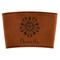 Mandala Floral Cognac Leatherette Mug Sleeve - Flat