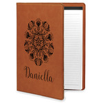 Mandala Floral Leatherette Portfolio with Notepad (Personalized)