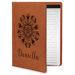 Mandala Floral Leatherette Portfolio with Notepad - Small - Single Sided (Personalized)