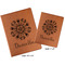 Mandala Floral Cognac Leatherette Portfolios with Notepads - Compare Sizes