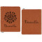 Mandala Floral Cognac Leatherette Zipper Portfolios with Notepad - Double Sided - Apvl