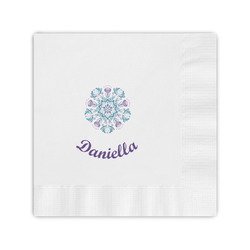 Mandala Floral Coined Cocktail Napkins (Personalized)