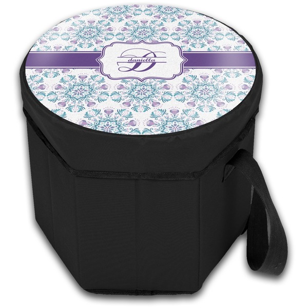Mandala Floral Collapsible Personalized Cooler & Seat (Closed)