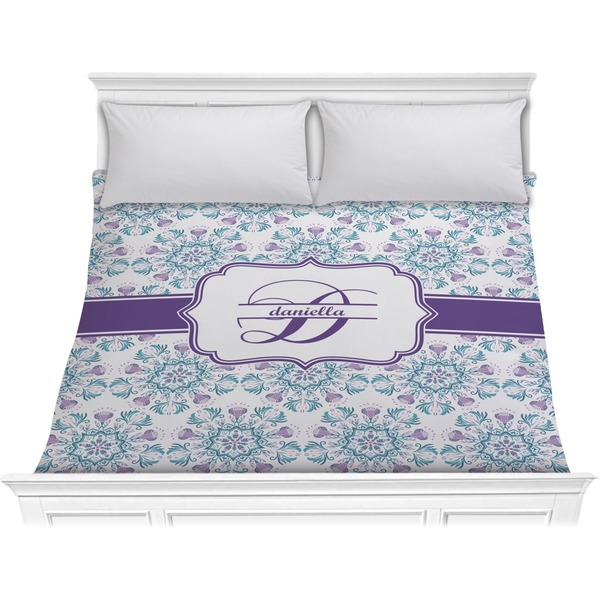 Custom Mandala Floral Comforter - King (Personalized)