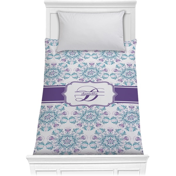 Custom Mandala Floral Comforter - Twin (Personalized)