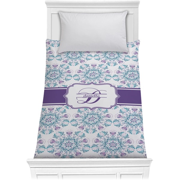 Custom Mandala Floral Comforter - Twin (Personalized)