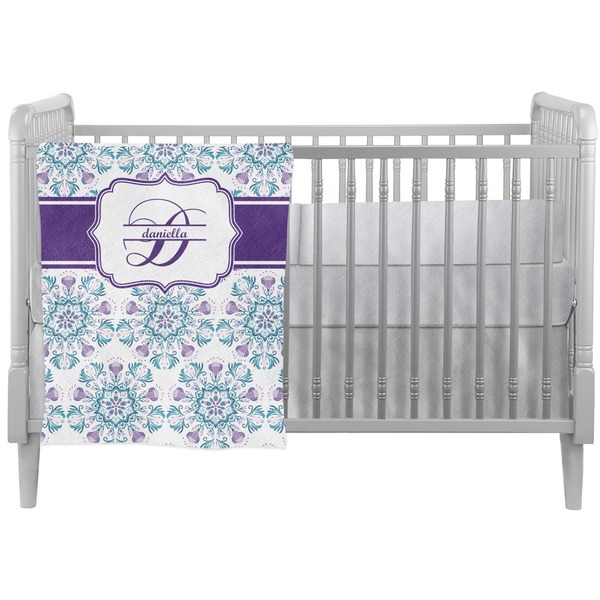 Custom Mandala Floral Crib Comforter / Quilt (Personalized)