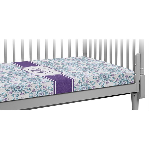 Custom Mandala Floral Crib Fitted Sheet (Personalized)