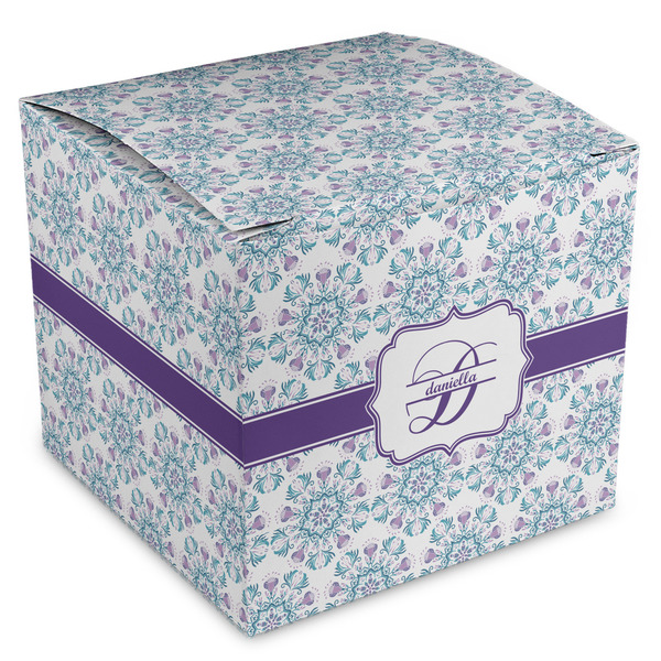 Custom Mandala Floral Cube Favor Gift Boxes (Personalized)