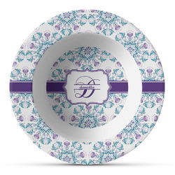 Mandala Floral Plastic Bowl - Microwave Safe - Composite Polymer (Personalized)