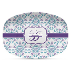 Mandala Floral Plastic Platter - Microwave & Oven Safe Composite Polymer (Personalized)