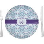 Mandala Floral 10" Glass Lunch / Dinner Plates - Single or Set (Personalized)