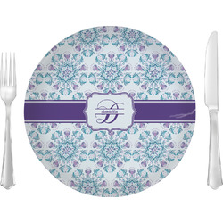 Mandala Floral 10" Glass Lunch / Dinner Plates - Single or Set (Personalized)
