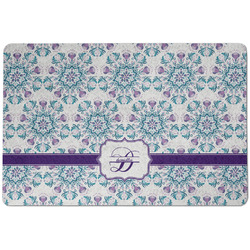 Mandala Floral Dog Food Mat w/ Name and Initial