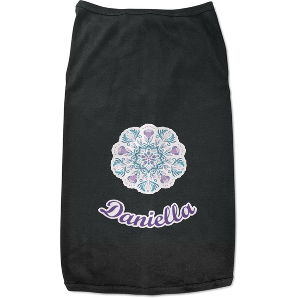 Custom Mandala Floral Black Pet Shirt - M (Personalized)