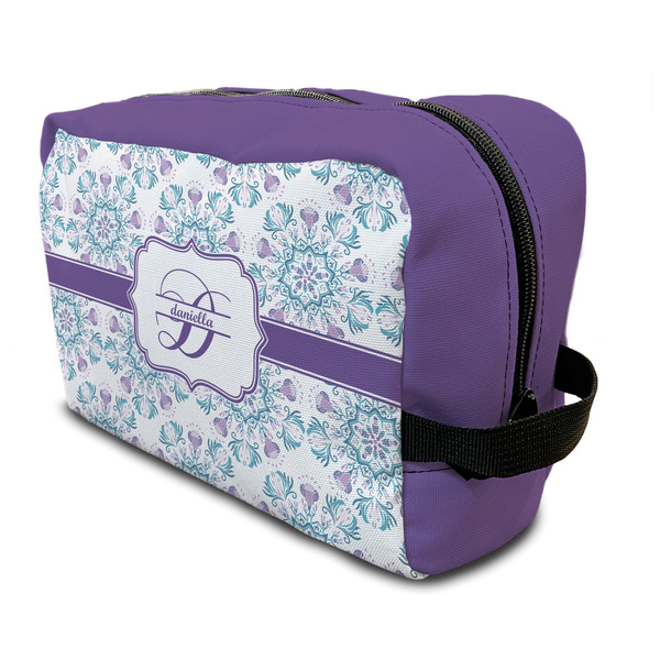 Custom Mandala Floral Toiletry Bag / Dopp Kit (Personalized)