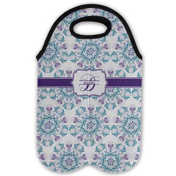 Mandala Floral Double Wine Tote - Flat (new)