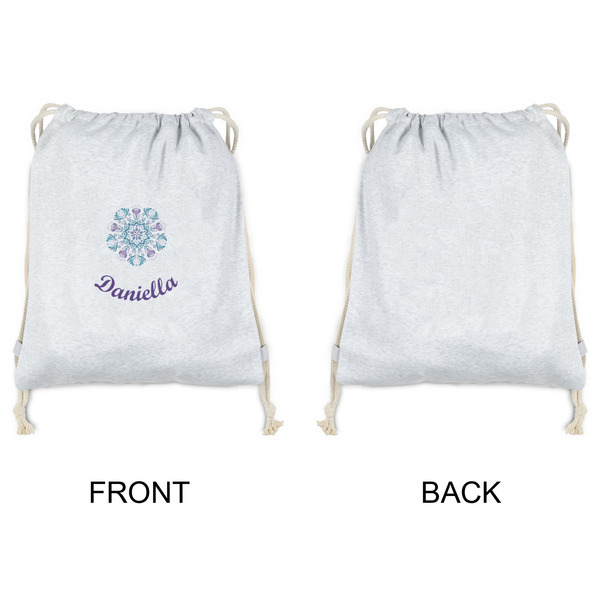 Mandala Floral Drawstring Backpacks - Sweatshirt Fleece - Single Sided - APPROVAL