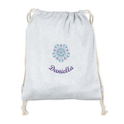 Mandala Floral Drawstring Backpack - Sweatshirt Fleece (Personalized)