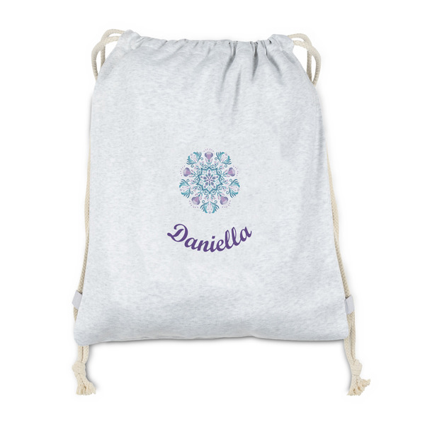 Custom Mandala Floral Drawstring Backpack - Sweatshirt Fleece (Personalized)