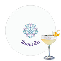 Mandala Floral Printed Drink Topper - 3.25" (Personalized)