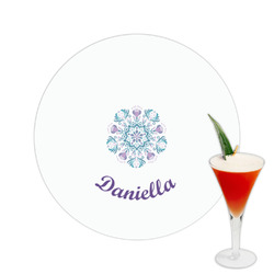 Mandala Floral Printed Drink Topper -  2.5" (Personalized)