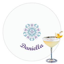 Mandala Floral Printed Drink Topper - 3.5" (Personalized)