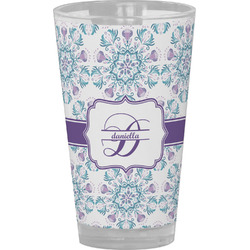 Mandala Floral Pint Glass - Full Color (Personalized)