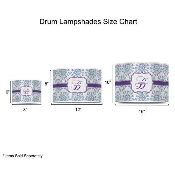 Mandala Floral Drum Lampshades - Sizing Chart