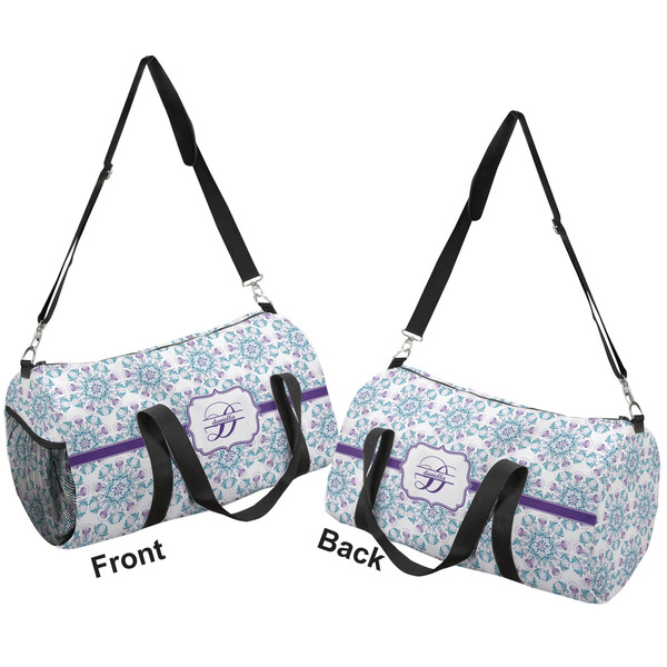 Mandala Floral Duffle bag large front and back sides