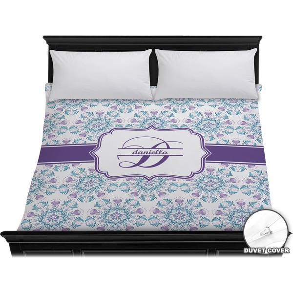 Custom Mandala Floral Duvet Cover - King (Personalized)