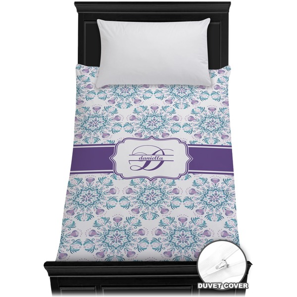 Custom Mandala Floral Duvet Cover - Twin (Personalized)
