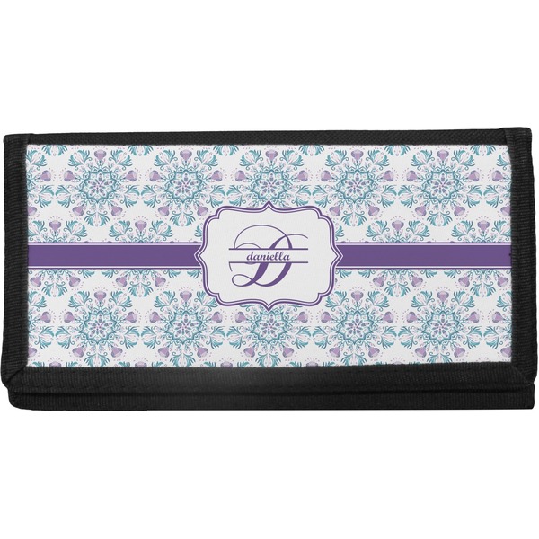 Custom Mandala Floral Canvas Checkbook Cover (Personalized)