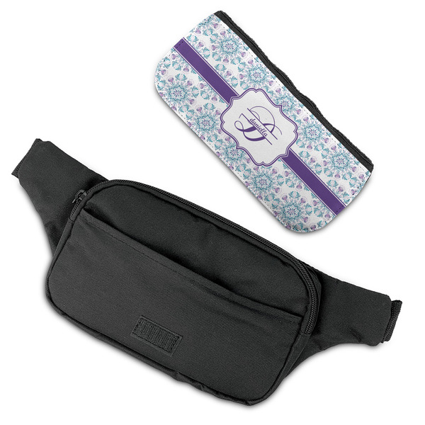 Mandala Floral Fanny Packs - FLAT (flap off)